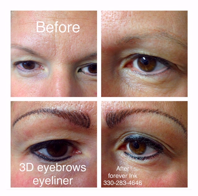 3D Microblade Brows w/eyeliner